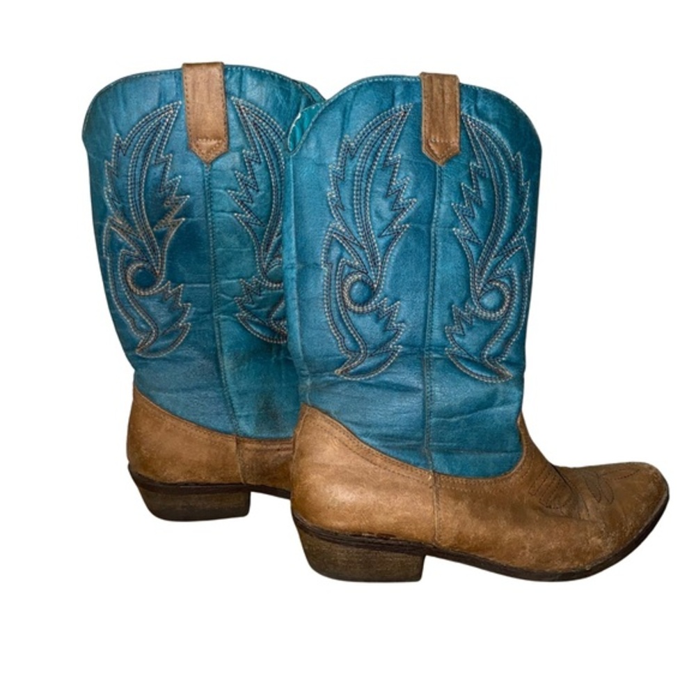 Coconuts by Matisse Western Cowboy Boots Blue Brown 7.5 M 11” Sole - Picture 2 of 16
